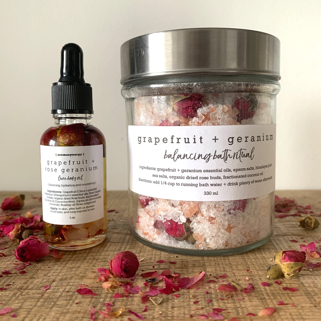 Grapefruit + Geranium Rose Gift Duo, gift boxed