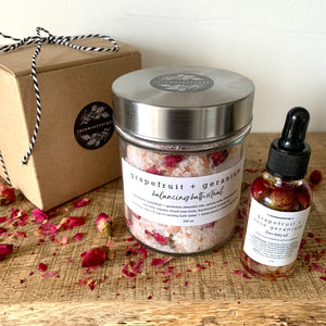 Grapefruit + Geranium Rose Gift Duo, gift boxed