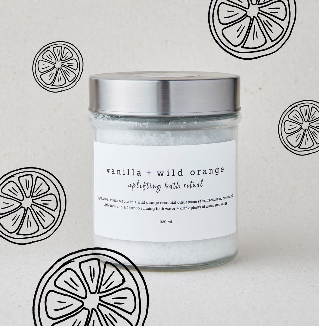 Vanilla + Wild Orange bath salts