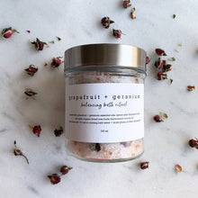 Load image into Gallery viewer, Grapefruit + Geranium bath salts