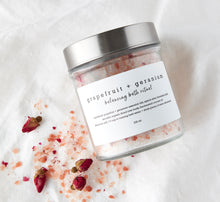 Load image into Gallery viewer, Grapefruit + Geranium bath salts